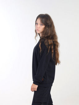 CWJG 63996-22-428 Джемпер для девочки,черный