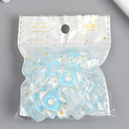 Цена за 10 шт. Бусина для рукоделия и плетения Арт Узор. Голубая ракета, пластик, 0.8?2.2?3.2 см