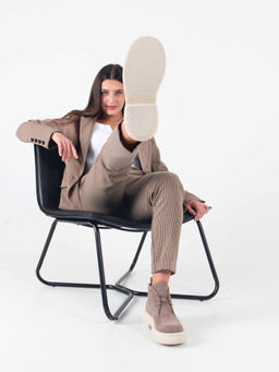 Ботинки 308.агатаw. капучино замш/Байка