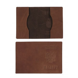 Обложка для паспорта Croco-П-1101 натуральная кожа корица нубук (15) 265112