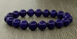 Лазурит фиолетовый 10мм, браслет "Классика" длина 17см