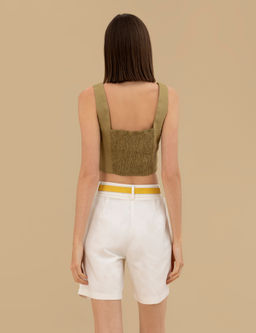 Ye_il Crop Top Bluz