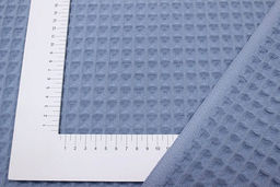 Вафельное премиум-полотно Бохо цв.Серо-голубой винтаж, ш.1.5м, хлопок-100%, 230гр/м.кв - Купава фото 2