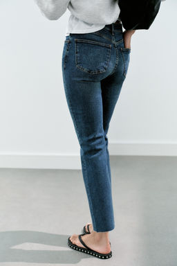 JEANS TRF CROPPED FLARE TIRO ALTO / Azul - Zara фото 6