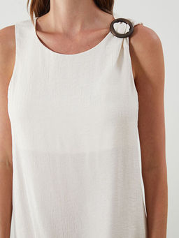 Bisiklet Yaka Dokulu A Kesim Mini Elbise