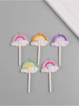 Цена за 5 шт. Подвеска для творчества акрил «Радуга и тучки», 6×3.5×1 см, МИКС