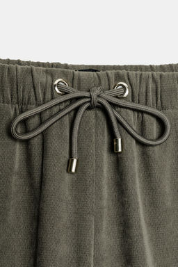 PANTAL?N ANCHO CINTURA EL?STICA / Khaki - Zara фото 7