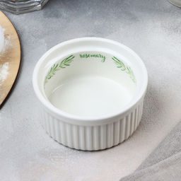 Рамекин керамический «Листья», 9.5×4.5 см, 200 мл, цвет белый