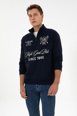 Erkek Comfort Fit Yar_m Fermuarl_ Lacivert Sweatshirt - U.s. polo assn фото 3