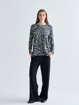 Bisiklet Yaka Desenli Bluz