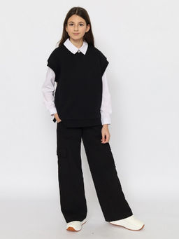 CRB wear / CWJG 63919-22 Жилет для девочки,черный/Ex.Cherubino  фото 2