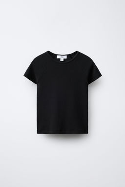 CAMISETA MANGA RANGL?N CON MODAL / Antracita oscuro
