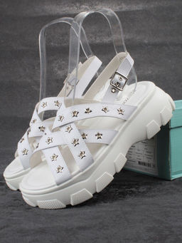 08-PEAG47-1 WHITE Босоножки женские (натуральная кожа)