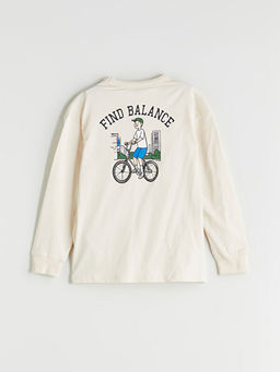 Bisiklet Yaka Bask?l? Erkek ?ocuk Ti??rt