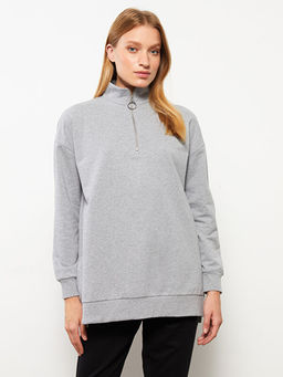 Dik Yaka D?z Uzun Kollu Kad?n Pijama ?st