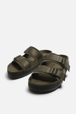 DOUBLE STRAP LEATHER SANDALS - Zara фото 14