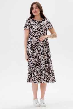 Платье женское из кулирки Кармелита 2 цветок крем - Амадэль фото 3