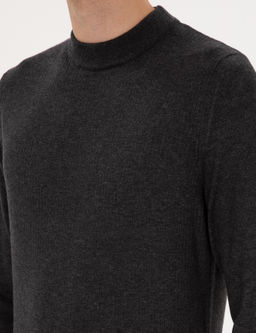 Antrasit Melanj Slim Fit _eyrek Yaka Triko Kazak - Pierre cardin фото 7