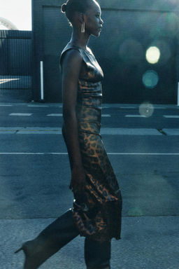 KNIT FOIL DRESS WITH ANIMAL PRINT - Zara фото 5