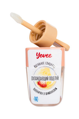 Бальзам для губ Yovee Охлаждающий поцелуй со вкусом клубнички в шампанском, охлаждающий, 5 мл - Yovee by toyfa фото 4