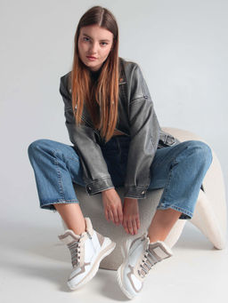 Ботинки 350.uno2w. белый бежевый/Байка