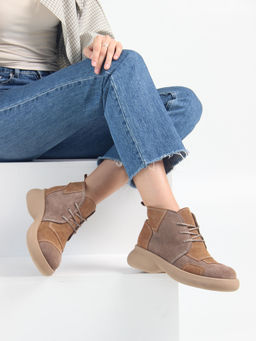 Ботинки 305.927ka. светло коричневый капучино замша/Байка