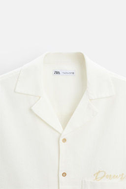 EMBROIDERED TEXTURED WEAVE SHIRT - Zara фото 16