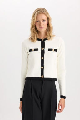 Regular Fit Bisiklet Yaka Dugmeli Basic Duz Triko H?rka