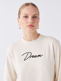 Bisiklet Yaka Bask?l? Uzun Kollu Kad?n Tunik