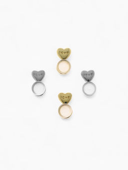 Заглушки силиконовые «Сердце» поддерживающие (3 пары), цвет золото, серебро