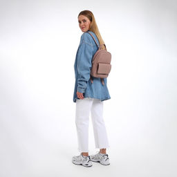 Рюкзак-мини женский TEXTURA, на молнии, размер 22×10×28 см, пудровый