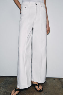 JEANS ZW COLLECTION WIDE LEG TIRO ALTO / Blanco roto - Zara фото 11