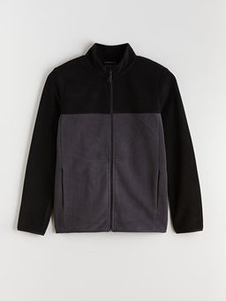 Dik Yaka Polar Erkek Fermuarl? Sweatshirt
