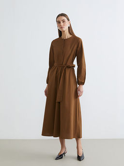 Bisiklet Yaka Ku?akl? Elbise