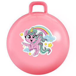 Мяч - прыгун с ручкой ZABIAKA «Единорожка», d=55 см, розовый