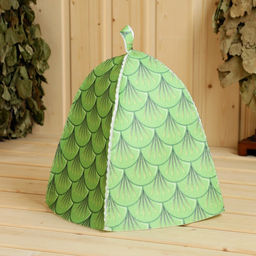 Шапка для бани с принтом Древесный дракон,зеленый, полиэфирный войлок