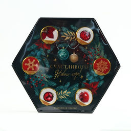 Подарочный набор новогодний «Счастливого Нового года»: чай чёрный, крем-мёд (6 шт.x30 г)