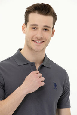 U. S. Polo Assn Мужская антрацитовая базовая футболка с воротником-поло - U.s. polo assn фото 10