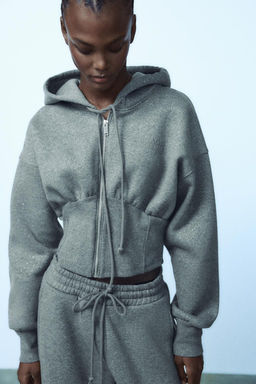 GLITTER CROPPED HOODIE - Zara фото 2