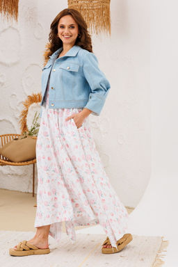 Костюм INVITE 6094 голубой джин+принт
