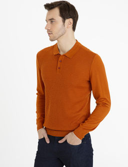 Свитер из полушерстяного трикотажа с воротником-поло стандартного кроя плитки - Cacharel фото 3