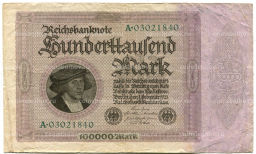100000 марок 1923 года Германия