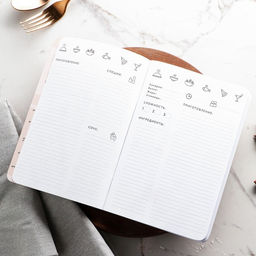 Кулинарный блокнот А5, 48 л софт-тач + тиснение и уф-лак «Книга о любви к еде»