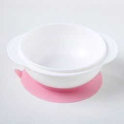 Набор для кормления, 3 предмета: миска на присоске 400 мл, крышка, ложка, цвет присоски розовый, цвет крышки МИКС - Крошка я фото 5