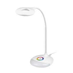 TLD-535 White/LED/250Lm/5500K/Dimmer Светильник настольный с ночником RGB, 4W. Встроенный аккумулятор 1800mAh. Сенсорный выключатель. Белый. TM Uniel.