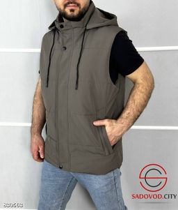 Жилетка мужская с капюшоном