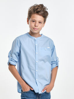 Рубашка голубая для школы 22-1594 голубой