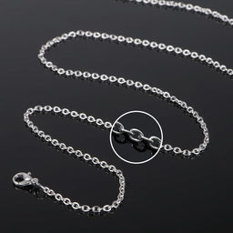 Цепочка с двумя карабинами, набор 5 шт. L=70 см, 5×3 мм, СМ-1935, цвет серебро