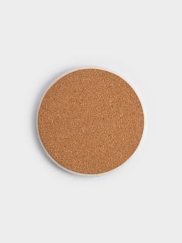 Подставка под кружку, 11 см, круглая, керамика/пробка, белая, Кролик в цветах, Flower Rabbit