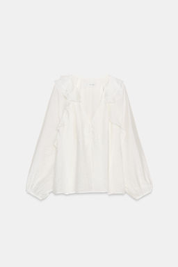 BLUSA VOLANTES FRUNCES / Blanco - Zara фото 6
